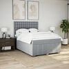 vidaXL Boxspringbett mit Matratze Hellgrau 140x190 cm Stoff