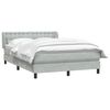 vidaXL Boxspringbett mit Matratze Hellgrau 140x210 cm Samt