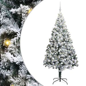 vidaXL K&uuml;nstlicher Weihnachtsbaum mit 300 LEDs mit St&auml;nder Wei&szlig; 180 cm