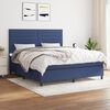 vidaXL Boxspringbett mit Matratze Blau 180x200 cm Stoff