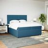 vidaXL Boxspringbett mit Matratze Dunkelblau 200x200 cm Samt