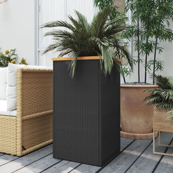 vidaXL Pflanzk&uuml;bel Schwarz 40x40x80 cm Poly Rattan