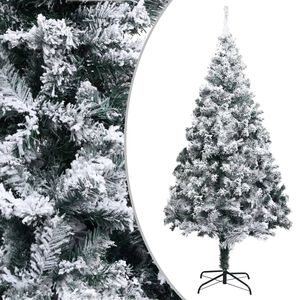 vidaXL K&uuml;nstlicher Weihnachtsbaum mit Schnee Gr&uuml;n 210 cm PVC