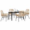 vidaXL Garten Essgruppe mit Kissen 5 pcs Braun Poly-Rattan