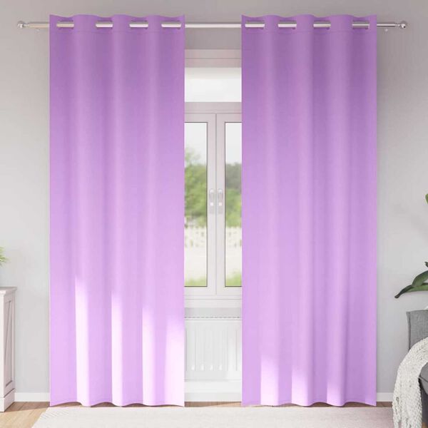 vidaXL Verdunkelungs-Vorh&auml;nge mit Ringen 2 pcs Lila 245 x 140 cm