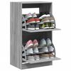vidaXL Schuhschrank mit 2 Klappen Grau Sonoma 60x42x108 cm