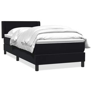 vidaXL Boxspringbett mit Matratze Schwarz 90x210 cm Samt
