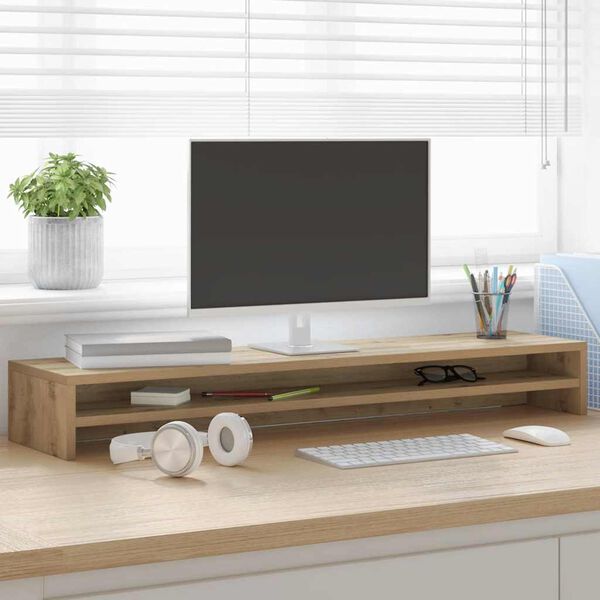 vidaXL Monitorst&auml;nder Artisan Oak 100x24x13 cm Holzwerkstoff