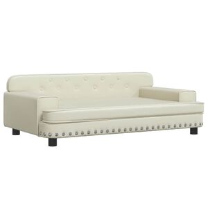 vidaXL Hundebett Creme 90x53x30 cm Kunstleder