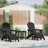 vidaXL Garten Lounge Möbel 3 pcs Schwarz 38 x 38 x 46cm Plastik