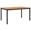 vidaXL Tisch f&uuml;r Outdoor Nat&uuml;rlich und Schwarz 150 x 90 x 75 cm