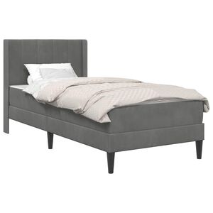 vidaXL Bettgestell mit Matratze Dunkelgrau 90 x 190 cm Samt
