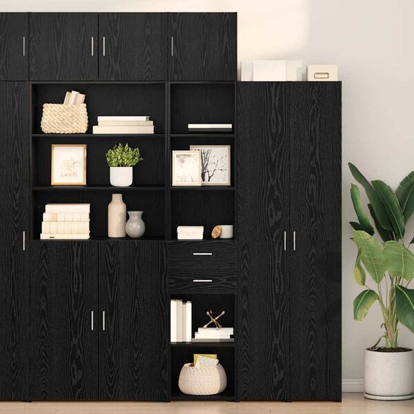 vidaXL Highboard Schwarz Eichen-Optik 40 x 42,5 x 185 cm Holzwerkstoff