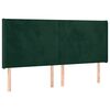 vidaXL Kopfteil mit Ohren Dunkelgr&uuml;n 203x16x118/128 cm Samt