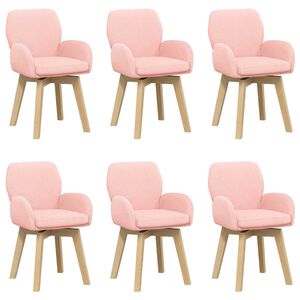 vidaXL Drehstuhl Esszimmer 6 stk. Boucl&eacute; Rosa 54 x 58 x 87 cm