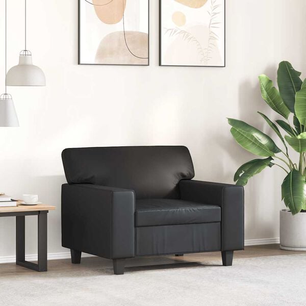 vidaXL Sessel Schwarz 60 cm Kunstleder
