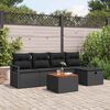 vidaXL Gartensofa-set mit Kissen 6 pcs Schwarz Poly-Rattan