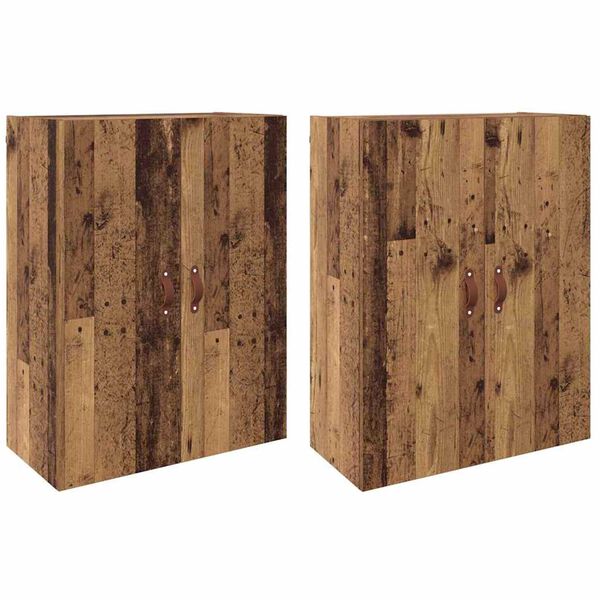 vidaXL Wandschrank 2 pcs Altholz 69,5 x 34 x 90 cm Holzwerkstoff