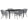 vidaXL Garten Essgruppe 5 pcs Grau Pulverbeschichteter Stahl