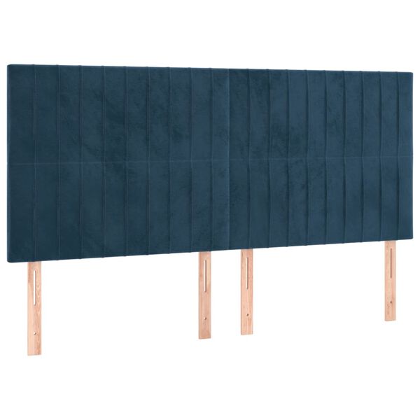 vidaXL Kopfteil Dunkelblau 160 x 5 x 118/128 cm Samt
