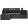 vidaXL 4-tlg. Garten-Lounge-Set Schwarz mit Auflagen Poly Rattan