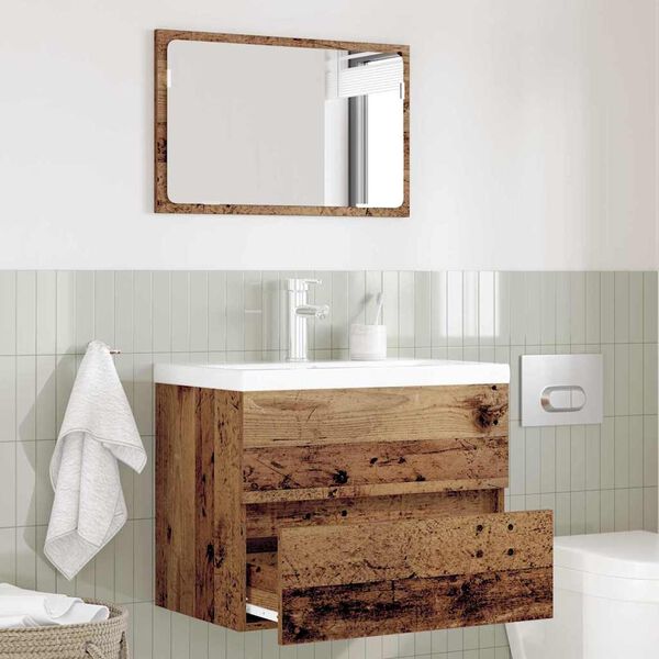 vidaXL Badezimmerm&ouml;belset 2 pcs Altholz 57 x 37 x 45 cm Holzwerkstoff