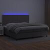 vidaXL Boxspringbett mit Matratze & LED Grau 200x200 cm Kunstleder