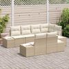 vidaXL Gartensofa-set mit Speicher 7 pcs Beige und Creme Poly-Rattan