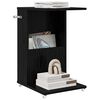 vidaXL Beistelltisch Mit Rad Schwarz Eichen-Optik 40 x 35 x 60 cm
