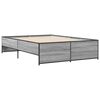 vidaXL Bettgestell Grau Sonoma 135x190 cm Holzwerkstoff und Metall