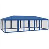vidaXL Partyzelt mit 12 Mesh-Seitenteilen Blau 8x4 m HDPE