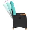 vidaXL Liegestuhl mit Teeteller 62 x 64 x 112 cm Poly-Rattan