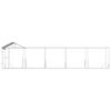 vidaXL Outdoor-Hundezwinger mit Dach Silbern 10x2x2,5 m Stahl Verzinkt