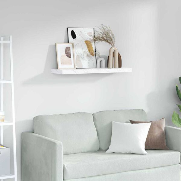 vidaXL Wandregal Wei&szlig; Marmor 90 x 23,5 x 4 cm Holzwerkstoff