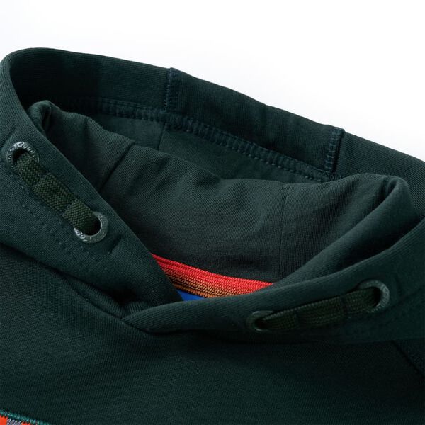 Kinder-Kapuzenpullover Dunkelgr&uuml;n 140