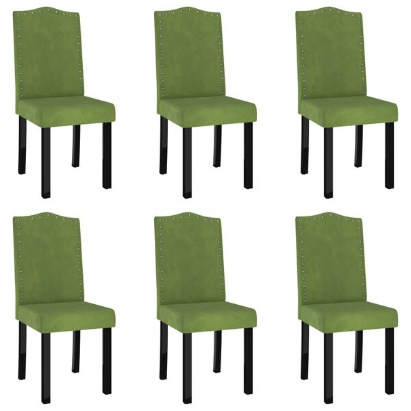 vidaXL Esszimmerst&uuml;hle 6 Stk. Hellgr&uuml;n Samt