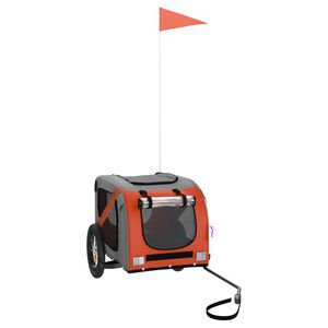 vidaXL Fahrradanh&auml;nger Hunde Orange und Grau Oxford-Gewebe und Eisen
