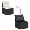 vidaXL Gartensofa-set mit Kissen 5 pcs Schwarz Poly Rattan