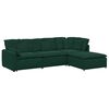 vidaXL Modulares Sofa mit Fu&szlig;hocker Kissen Samt Dunkelgr&uuml;n