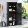 vidaXL Gartenschrank Schwarz 65x37x165 cm PP
