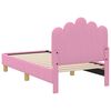 vidaXL Kinderbettgestell mit Kopfteil Rosa 70 x 140 cm Stoff