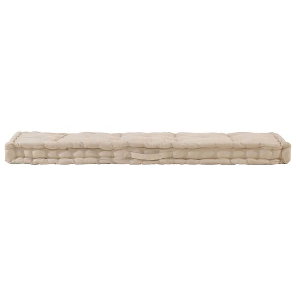 vidaXL Palettenkissen Baumwolle 120×40×7 cm Beige