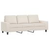 vidaXL 3-Sitzer-Sofa mit Hocker Beige 180 cm Mikrofasergewebe