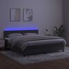 vidaXL Boxspringbett mit Matratze & LED Dunkelgrau 180x200 cm Samt