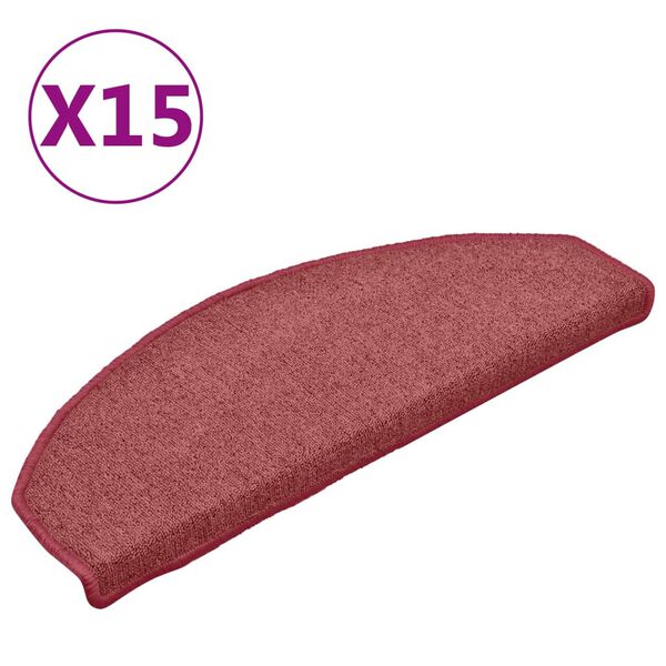vidaXL Stufenmatten 15 Stk. 65x24x4 cm Bordeaux Halbrund Gro&szlig;