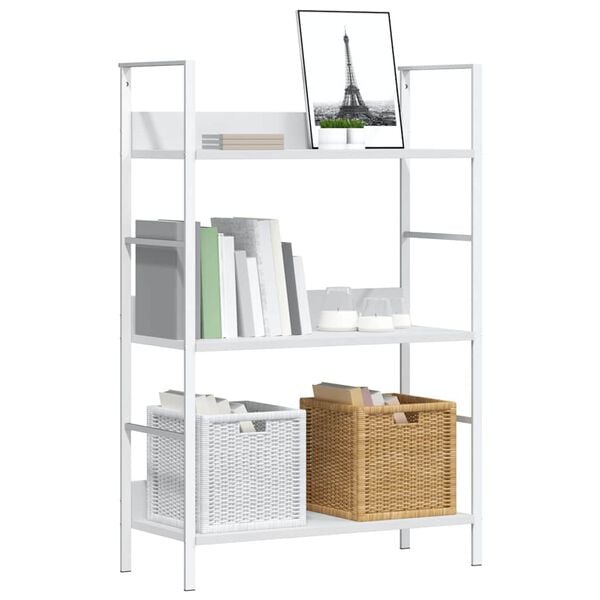 vidaXL B&uuml;cherregal 3 Regalb&ouml;den Wei&szlig; 60&times;27,6&times;90,5 cm Holzwerkstoff