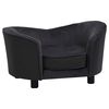 vidaXL Hundesofa Schwarz 69x49x40 cm Pl&uuml;sch und Kunstleder