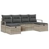 vidaXL Sofa Set 6 Stk. 6-Sitzanzahl Hellgrau Poly-Rattan