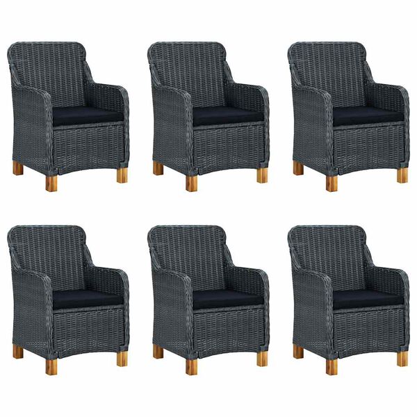 vidaXL 7-tlg. Garten-Essgruppe Dunkelgrau