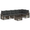 vidaXL Gartensofa-set Verstellbar 7 pcs Grau Poly-Rattan